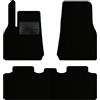 QUEMAR Tappetini Auto compatibili con Tesla Model Y dal 2020 anche Juniper/Kit Tappeti Moquette e Gomma su Misura (Set 2 Anter.+1 Poster.)/ Ricami e Colori Personalizzati (Bordo Nero, 0 Ricami)