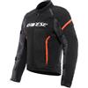 DAINESE - Air Frame 3 Tex Jacket, Giacca da Moto Estiva in Tessuto, con Fodera Antivento, Nero/Rosso fluo, 60