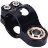 Syrisora Staffa di supporto per forcella ammortizzatore moto, morsetto di montaggio per telaio ammortizzatore di sterzo, rubinetto con CNC anodizzato per ridurre le vibrazioni (nero)