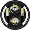 QINSHU Fanale Moto Faro Anteriore Universale Motocicletta LED 5 3/4 Pollici 5.75 H4 Per Indian Per Scout(1Piece headlight Black1)