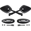 Generico Kit 2 Specchi Specchietti retrovisore Destro + Sinistro El Capitan + kit montaggio per T Max 500 2001-2002-2003-2004-2005-2006-2007