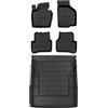 MOTOS Set di tappetini in gomma e tappetini per il bagagliaio per Volkswagen Passat B7 2010-2014 Migliorare il comfort di viaggio con tappetino antiscivolo auto 3D- tappetini per tutte le stagioni aut