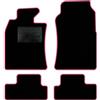 QUEMAR Tappetini Auto compatibili con MINI R50 R52 Cabrio R53 2001-2007/ Kit Tappeti Moquette e Gomma su Misura (Set 2 Anteriori+2 Poster.)/ Ricami e Colori Personalizzati (Bordo Rosa, 0 Ricami)