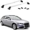 OMAC Barre Portatutto Trasversali TÜV geprüft per Audi A4 B8 B9 Avant 2008-2025 - Bloccabile (4 Schlösser) - Max 100 kg - Robuste Befestigung Argento