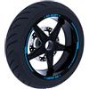 DualColorStampe Adesivi compatibili con Booster Spirit Set Completo di Cerchi Strisce per Moto per 2 Ruote da 10'' pollici strips Design Sportivo COD.D0110 (BLU 53)