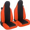 Susy Shop Coprisedili Auto Compatibili Per Smart fortwo, 450 451 e 453, Set 2 Fodere Anteriori, Realizzate In Tessuto Policotone (Nero/Arancione)