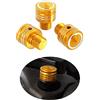 Sinkees Tappi per fori Specchio Moto Viti Speculari M10x1,25 Accessori Universali in Alluminio per Bici da Strada Scooter Motocross Cafe Racer (Oro)