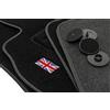 Motohobby Set di 4 tappetini con bandiera Velour per Mini Cooper I/One I (2001-2006) - su misura