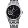 Orient Contemporary Open Heart - Orologio Da Uomo Automatico a Carica Manuale Casual Bracciale e Cassa In Acciaio Metallizzato Quadrante Nero - TAG03001B0 AG03001B