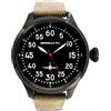 chotovelli Tool Pilot 3400 - Orologio da uomo con quadrante luminoso da 47 mm, 10 atm, cinturino in tela