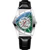 DAXIAOYU Orologio meccanico automatico da uomo con scheletro a triangolo irregolare di moda unico orologio da polso in acciaio inossidabile di lusso impermeabile luminoso business orologio, Nero verde