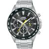 Lorus Orologio analogico al quarzo da uomo con bracciale in acciaio inossidabile, Argento/Nero - RZ507AX9