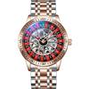 FANMIS Orologio da polso da uomo di lusso con ruota della roulette automatico meccanico Hollow Skeleton Dial Design Orologi in acciaio inossidabile impermeabile Business Luxury Automatic Self-Wind