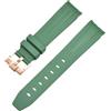 ROUREOX Cinturino in Gomma 20mm Accessorio Polso di Ricambio per Uomo per Rolex Sea-Dweller GMT-Master II-Fibbia Verde + Oro Rosa