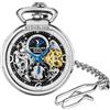 Stuhrling Original Orologio da tasca automatico da uomo, orologio da tasca a carica automatica con catena in acciaio inossidabile, sole/luna