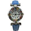 Vinciprova Le Gemme di Venezia Orologio Donna Murrina Veneziana Millefiori Colore Acciaio Pelle watch in Vetro di Murano (Celeste 14) Lady