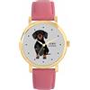 Toff London Black Dachshund Dog Watch Ladies 38mm Case 3atm Resistente all'acqua Movimento al quarzo progettato su misura Lusso alla moda