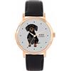 Toff London Black Dachshund Dog Watch Ladies 38mm Case 3atm Resistente all'acqua Movimento al quarzo progettato su misura Lusso alla moda