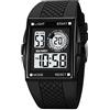 Gosasa Orologi militari degli uomini di sport degli orologi militari di Digital dell'aeroplano, C- Nero Bianco, Digitale