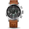 RSC Pilot's Watches Uomo 45mm Aviator Mosquito D-Day Cronografo Aviation (marrone chiaro), Marrone chiaro, Militare
