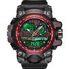 findtime Orologi tattici da uomo militari Reloj Militar Para Hombre Sport Outdoor Impermeabile Digial Allarme Analogico Cronometro Big Face Orologio da polso, Rosso, Sportivo