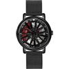 MASTOP Orologio da polso da uomo creativo 3D rotante ruota auto orologio da polso cerchio mozzo design moda quarzo elegante orologio da polso con cinturino in acciaio inox regalo per gli appassionati