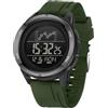 Forrader Orologio digitale da uomo, con cronometro, impermeabile, con cinturino in nylon/silicone, orologio da polso militare con retroilluminazione a LED, sveglia, conto alla rovescia, data