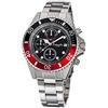 Eichmüller since 1950 Eichmüller Orologio da uomo subacqueo Chrono 100 m, datario, lunetta girevole, indice luminoso, argento/nero, Bracciale