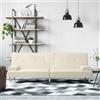 RMIHSJG Divano letto color crema ecopelle con portabevande e tavolo da tè pieghevole con porta USB, schienale regolabile, comoda seduta in materiale durevole