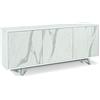 Sarmog Mobile 3 ante, Madia soggiorno moderna, Mobile tv, Madia soggiorno, 3 ante apertura push pull, Made in Italy, Kit 74x177x41 (Ossido bianco/Marmo calacatta)