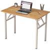 SDHYL Scrivania Pieghevole per Computer 100 x 60 cm Tavolo da Lavoro Pieghevole per Computer Tavolo da Conferenza per l'ufficio Domestico Teak Bianco
