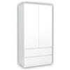 meble masztalerz Armadio Camera da Letto con 2 Cassetti Larghezza 90 cm - Mobile Camera da Letto - Armad Camera Letto Moderni - Guardaroba Armadio - Bianco - 180x90x50cm