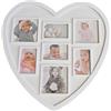 PrimoLiving Cuore Collage P-048 - Cornice portafoto a Forma di Cuore, 36 x 32 cm, per 6 Foto in Formato 6 x 9 cm
