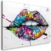 ARTEDinoi Quadro Stampa su Tela Astratto Labbra Street Art Lips Pop Art Canvas Moderno Dimensione 60x40x2cm