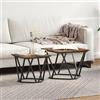 SKTQYQO Tavolino da Caffè Quadrato in Rovere Affumicato con Struttura Metallica Robusta per Soggiorno Design Minimalista Interni Superficie Liscia Marrone 60 cm Lato