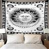 HGTC Teschio Re Meditando in Fiori Luna Arazzo Mandala Tappeto Hippie Divinazione Tarocchi Gatto Stregoneria Coperta Appesa A Parete