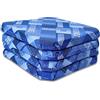 Casatessile Cuscini Sedia sfoderabili con Alette Eldorado Cuscini Cucina in Cotone,cm 38x38 Imbottitura Alta 3,50 - Blu, Set 4 PCS