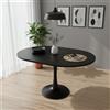 Solisburne Tavolo da pranzo allungabile, rotondo, per 4-6 persone, tavolo da pranzo, pieghevole, per soggiorno, tempo libero, stile semplice, nero, 100/140 x 100 x 75 cm