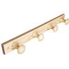 POMOLINE Appendiabiti da Parete 4 Posti Legno Pino Laccato Naturale 485 X 50 X 72 MM