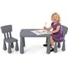 RELAX4LIFE Tavolino Bambini con 2 Sedie in PP Atossico, Max 50kg (Grigio)