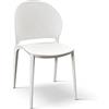 KONTE.DESIGN Set di 4 sedie MARBELLA in polipropilene bianco