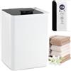 GYMAX Scaldasalviette da 23L, Grande Scalda Asciugamani a Secchio con Spegnimento Automatico, Schermo LED, Timer 15-90 Minuti, per 2 Asciugamani, Accappatoi, Coperte, Bianco, 32 x 28 x 44 cm