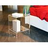 Slato Lucina - Tavolino o Mobiletto a Due Ripiani da Soggiorno, Salotto, Lato Divano o Comodino Camera da Letto in Cristallo Acrilico Trasparente, Design Moderno Made in Italy, cm. L.39 x P.33 x H49