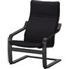 IKEA POÄNG Poltroncina, Nero-Marrone/Knisa Nero