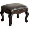 KIVSON Pouf poggiapiedi poggiapiedi imbottito in pelle microfibra per soggiorno, divano, ingresso, sgabello in legno massello (nero marrone)