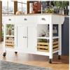 Wyibwy Isola da cucina moderna,120x73x90 cm,tavolo da pranzo multifunzionale con cestino in legno di pino,armadio,carrello per sala da pranzo,madia,credenza cucina,Bianco