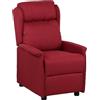 Totò Piccinni Poltrona CADICE Relax Reclinabile Push Back con Poggiapiedi Imbottita Confortevole (Tessuto Bordeaux)