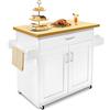 NAIZY Mobiletto da cucina con piano di lavoro, ruote e cassetti, carrello da cucina, richiudibile, 115 x 36 x 90 cm (bianco)