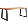 Generico Tavolo da Pranzo Bordi Vivi 200x90x75 cm Legno Massello Acacia