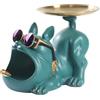 Generisch Portachiavi - Bulldog - Ciotola d'ingresso per chiavi | Statua di bulldog in resina, graziosa scatola portaoggetti, organizer da scrivania per casa, soggiorno, bancone della cucina